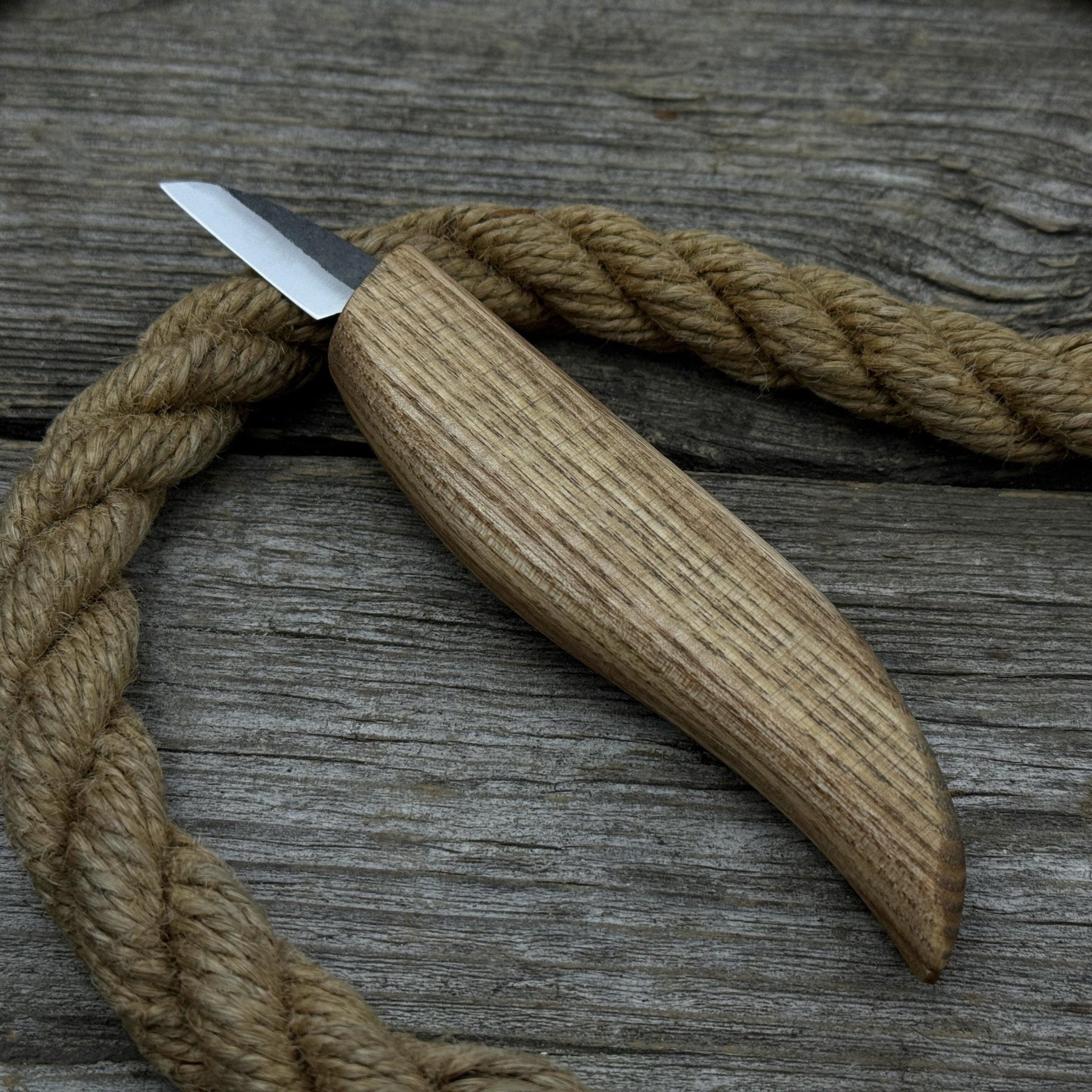 Small Whittling Carving Knife, 3.5 cm (1.38 inches) detail view by Sharky Forged Steel Tools
