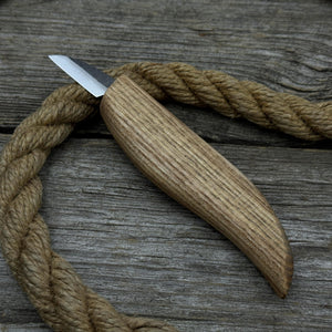 Small Whittling Carving Knife, 3.5 cm (1.38 inches) detail view by Sharky Forged Steel Tools