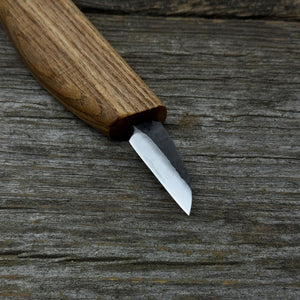Small Whittling Carving Knife, 3.5 cm (1.38 inches) detail view by Sharky Forged Steel Tools