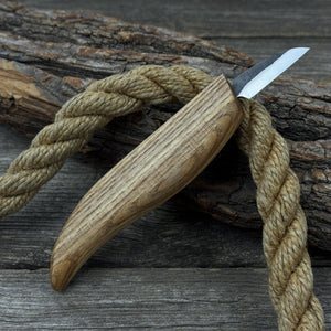 Small Whittling Carving Knife, 3.5 cm (1.38 inches) detail view by Sharky Forged Steel Tools