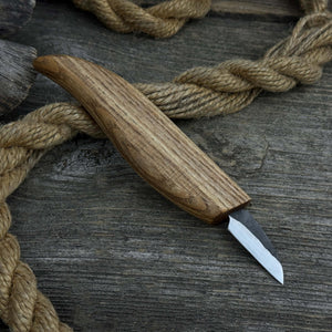 Small Whittling Carving Knife, 3.5 cm (1.38 inches) detail view by Sharky Forged Steel Tools