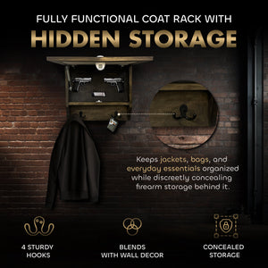 Deer Stream Buck Mountains Gun Concealment Furniture - Handcrafted Hidden Gun Storage Wall Decor - Hidden Safe Furniture with