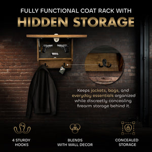 Wild Turkey Gobbler Gun Concealment Furniture - Handcrafted Hidden Gun Storage Wall Decor - Hidden Safe Furniture with