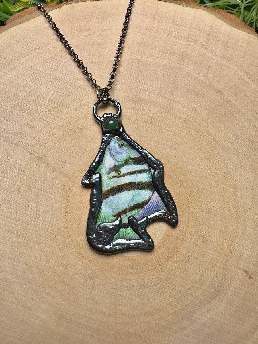 Spadefish and Green Aventurine Necklace by Copper Ashes