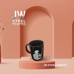 Spartan Warrior Mug | Black Ceramic Coffee Cup | JW SteelCrafts by JW SteelCrafts, Southern food gift detail photo 5
