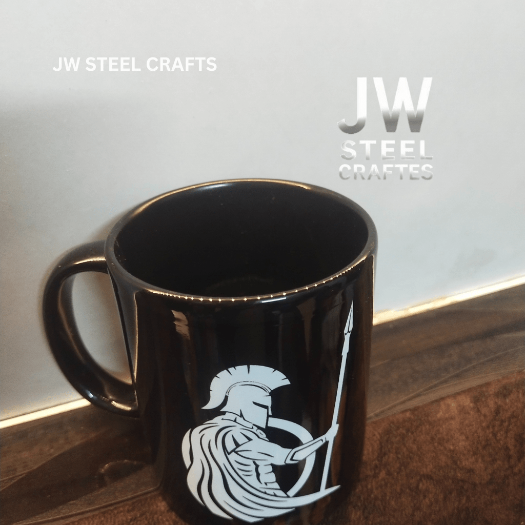 Spartan Warrior Mug | Black Ceramic Coffee Cup | JW SteelCrafts by JW SteelCrafts, Southern food gift detail photo 9