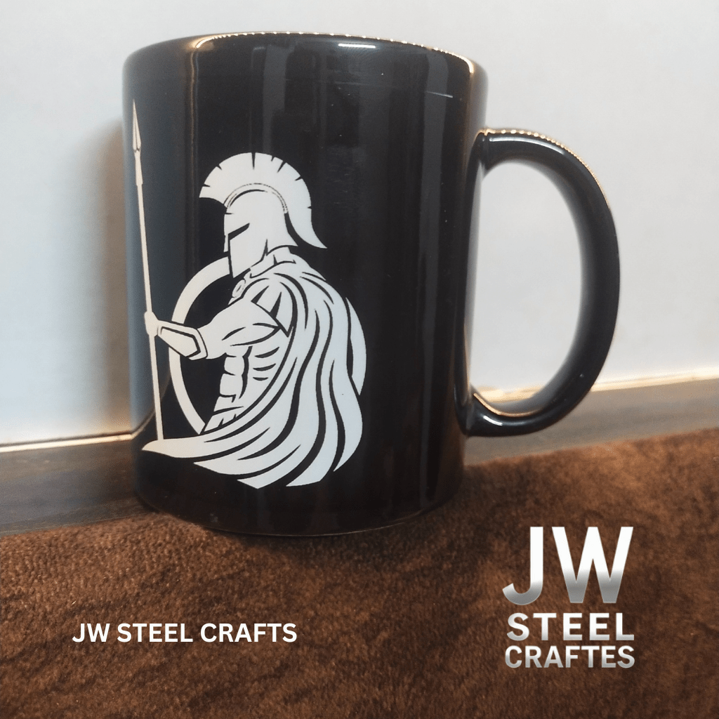 Spartan Warrior Mug | Black Ceramic Coffee Cup | JW SteelCrafts by JW SteelCrafts, Southern food gift detail photo 7