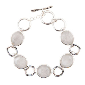 Splender Grey Quartz Sterling Link Bracelet by Barse Jewelry