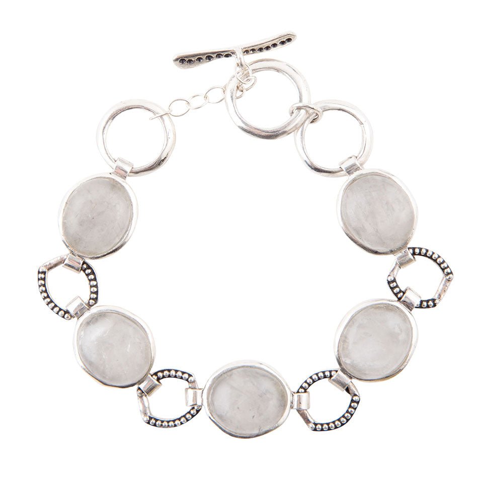 Splender Grey Quartz Sterling Link Bracelet by Barse Jewelry