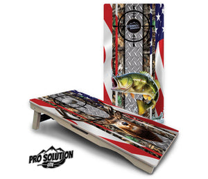 Scope Deer & Fish Cornhole Boards - Pro Solution Lite Series