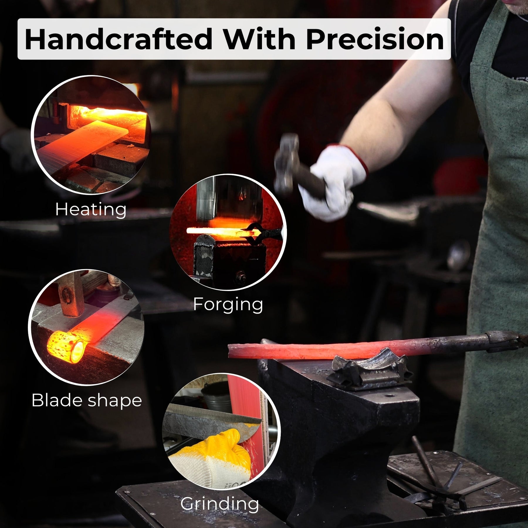 Splitting Froe with Wooden Mallet detail view by Sharky Forged Steel Tools
