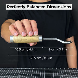 Spoon Bent Gouge, 20 - 45 mm (0.8 - 1.8 inches) detail view by Sharky Forged Steel Tools