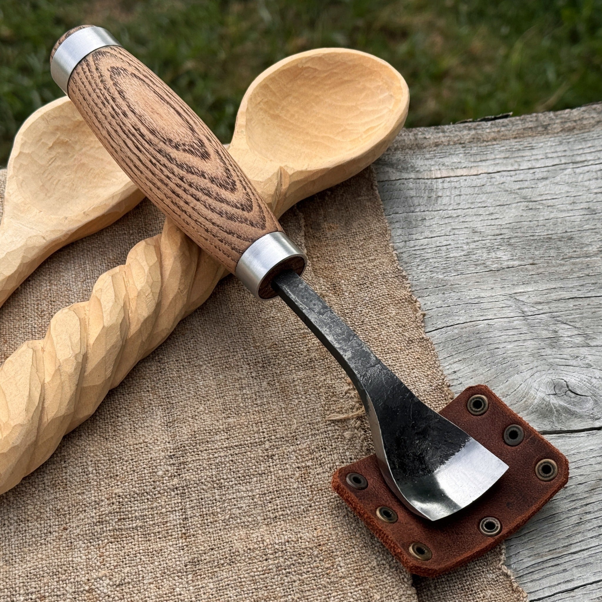 Spoon Bent Gouge, 20 - 45 mm (0.8 - 1.8 inches) by Sharky Forged Steel Tools