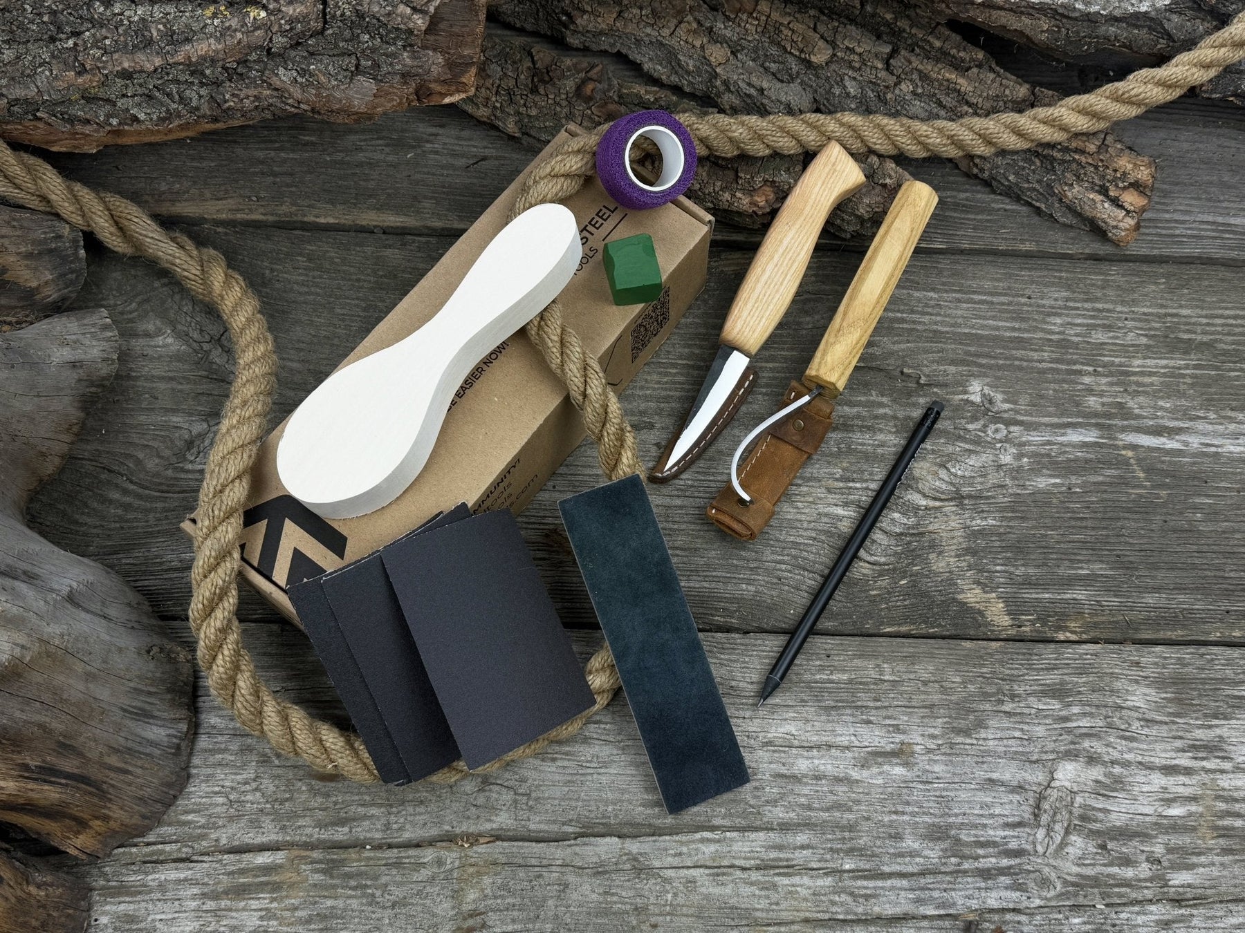Spoon Carving for Beginners – A Perfect DIY Whittling Kit detail view by Sharky Forged Steel Tools