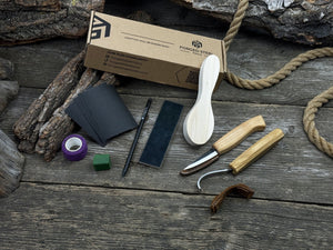 Spoon Carving for Beginners – A Perfect DIY Whittling Kit detail view by Sharky Forged Steel Tools