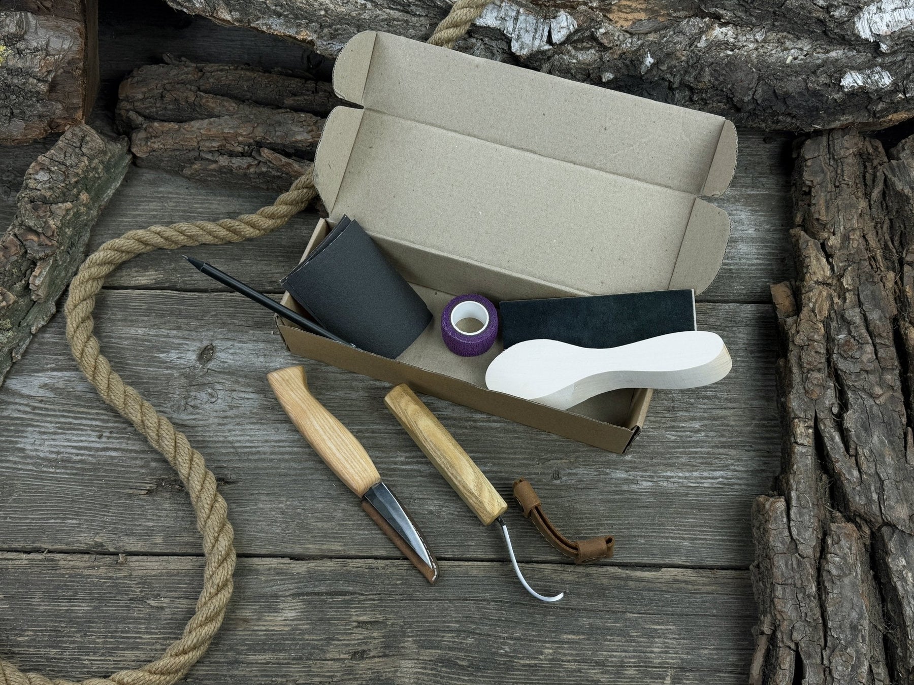 Spoon Carving for Beginners – A Perfect DIY Whittling Kit detail view by Sharky Forged Steel Tools