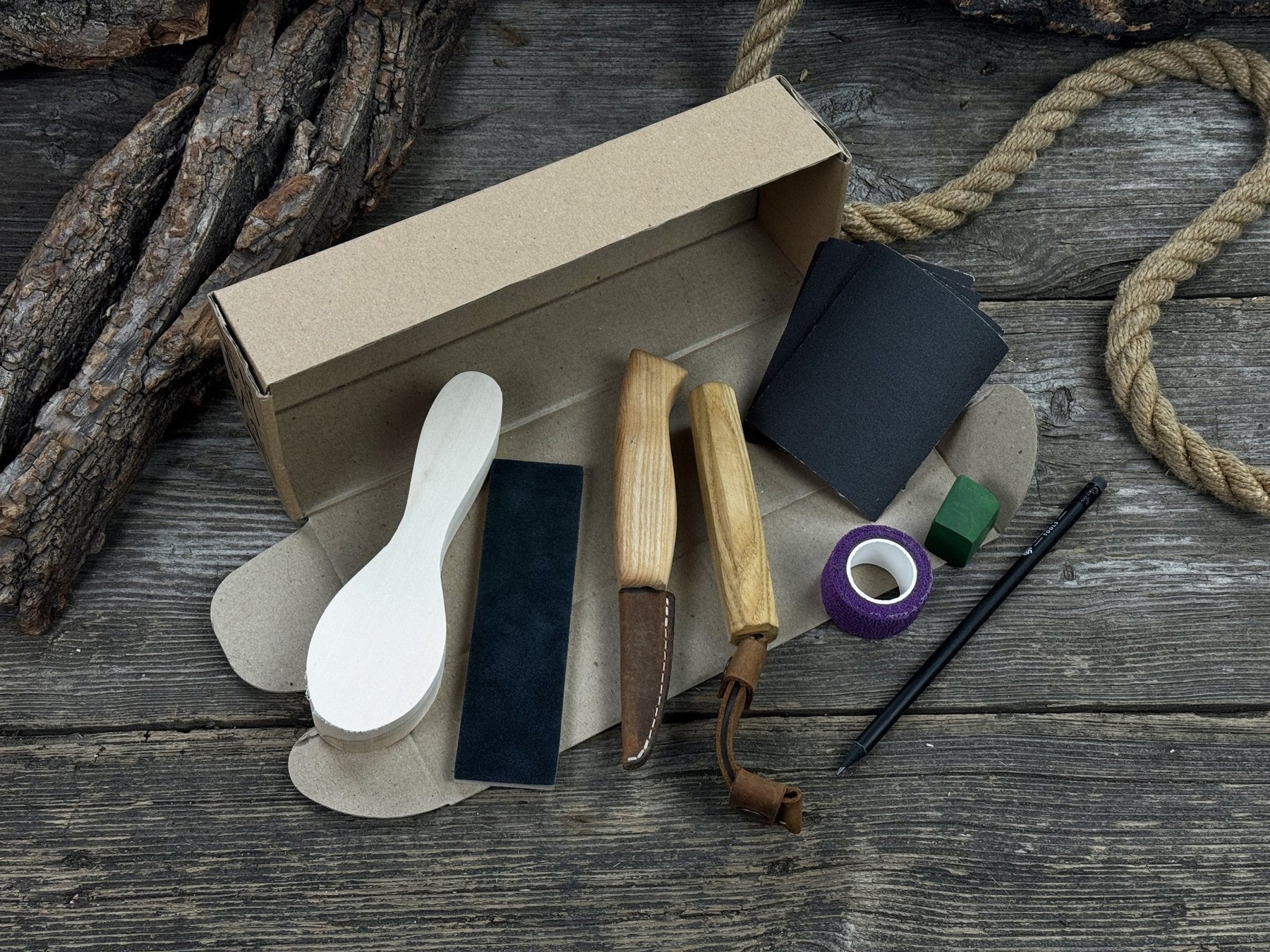 Spoon Carving for Beginners – A Perfect DIY Whittling Kit detail view by Sharky Forged Steel Tools