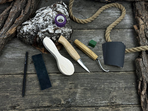 Spoon Carving for Beginners – A Perfect DIY Whittling Kit detail view by Sharky Forged Steel Tools