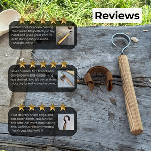 Spoon Carving Hook Knife, ⌀ 4.5 cm (1.77 inches) detail view by Sharky Forged Steel Tools