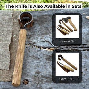 Spoon Carving Hook Knife, ⌀ 4.5 cm (1.77 inches) detail view by Sharky Forged Steel Tools