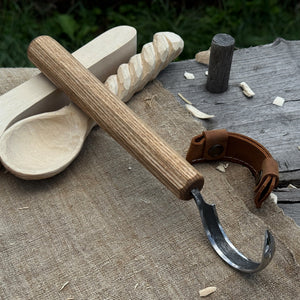 Spoon Carving Hook Knife – Large Radius Curve 5.5 cm (2.17 inches) by Sharky Forged Steel Tools
