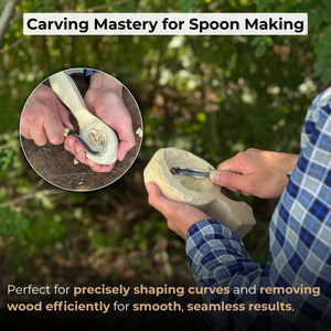 Spoon Carving Hook Knife with Leather Sheath, Blade 3.5 cm (1.38 inches) detail view by Sharky Forged Steel Tools