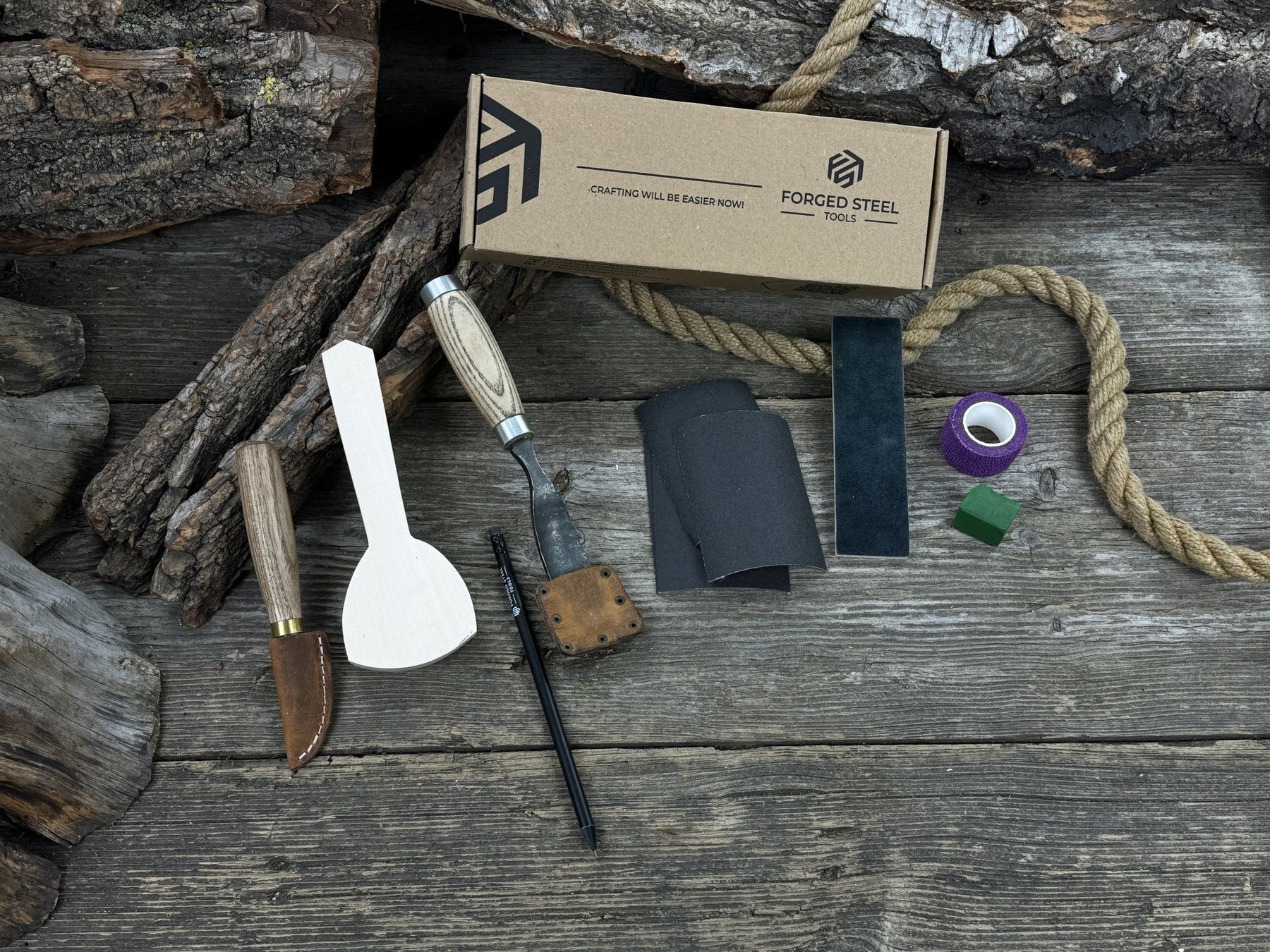 Spoon Carving Kit – All-in-One Whittling Starter Set for Beginners, Adults & Kids detail view by Sharky Forged Steel Tools