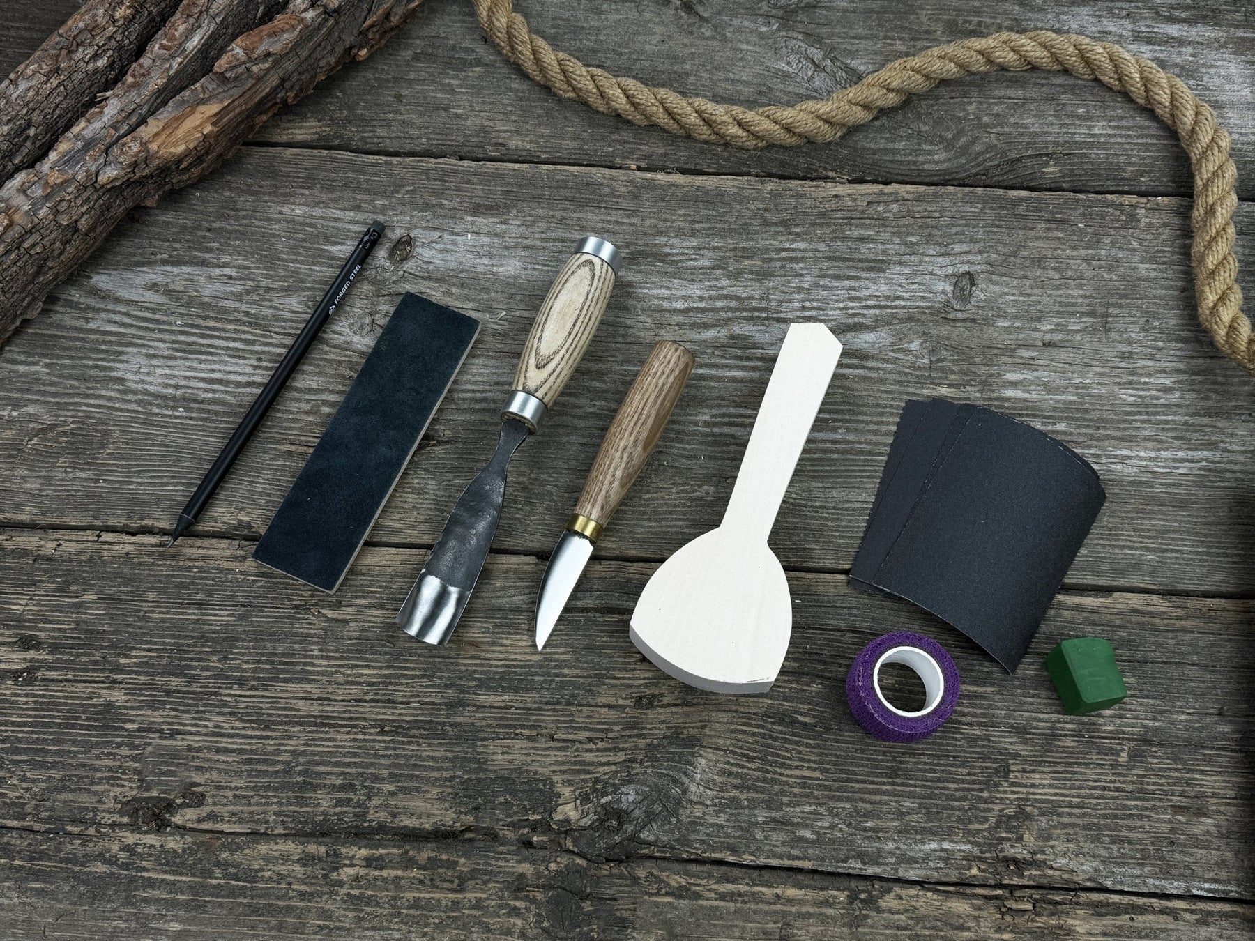 Spoon Carving Kit – All-in-One Whittling Starter Set for Beginners, Adults & Kids detail view by Sharky Forged Steel Tools