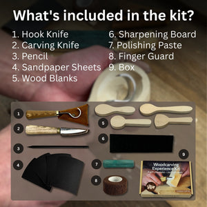 Spoon Carving Kit – Beginner-Friendly Wood Carving Tools & Spoon Blanks detail view by Sharky Forged Steel Tools