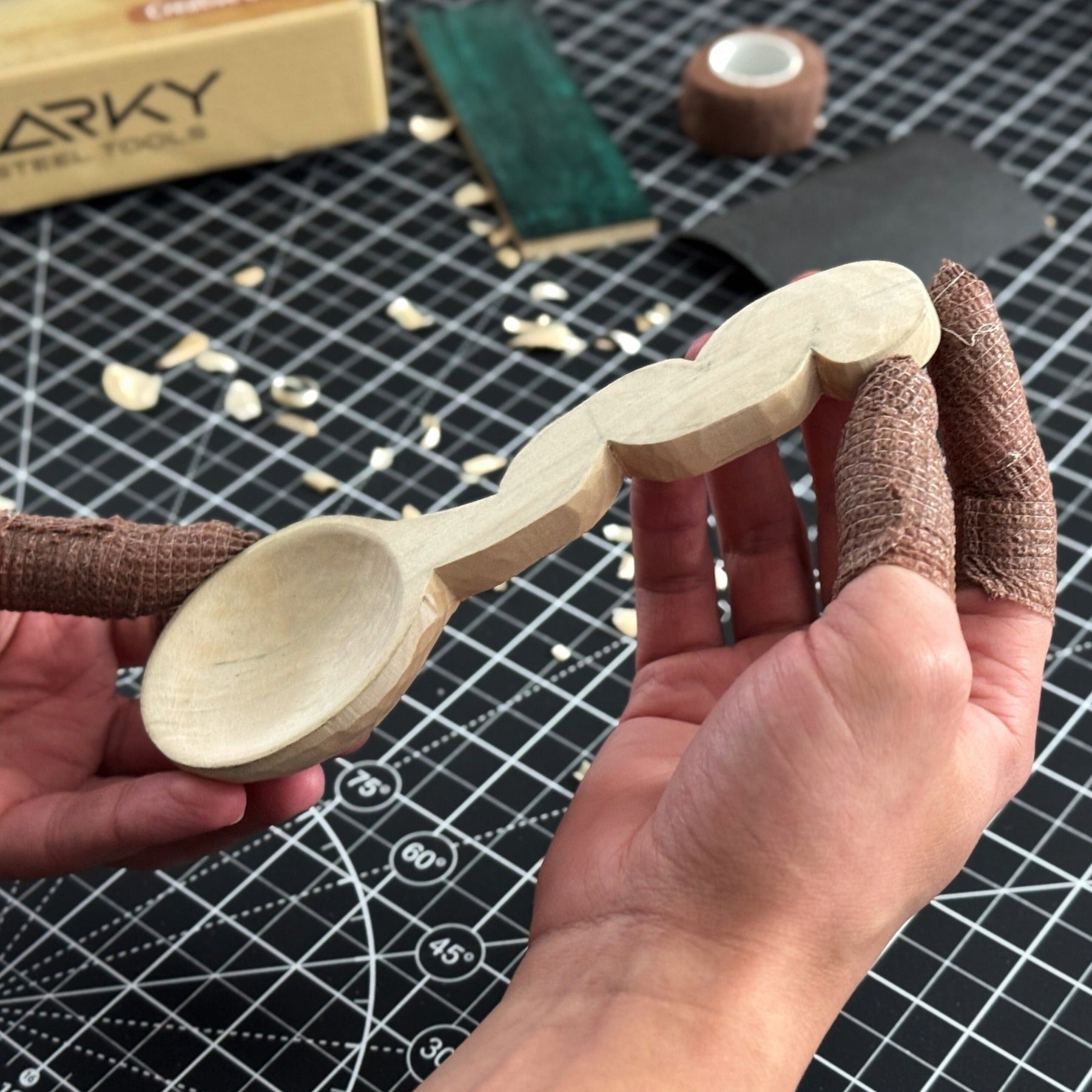 Spoon Carving Kit – Beginner-Friendly Wood Carving Tools & Spoon Blanks detail view by Sharky Forged Steel Tools