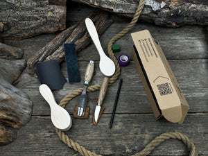 Spoon Carving Kit – Complete Starter Set with Wood, Tools & Accessories – Perfect Gift for Beginners & Hobbyists detail view