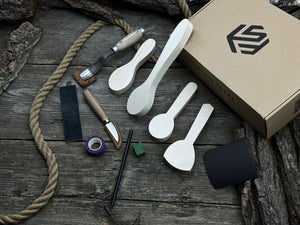 Spoon Carving Kit – DIY Wood Carving Set with Tools & Spoon Blanks for Starters by Sharky Forged Steel Tools