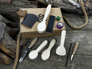 Spoon Carving Kit – DIY Wood Carving Set with Tools & Spoon Blanks for Starters detail view by Sharky Forged Steel Tools
