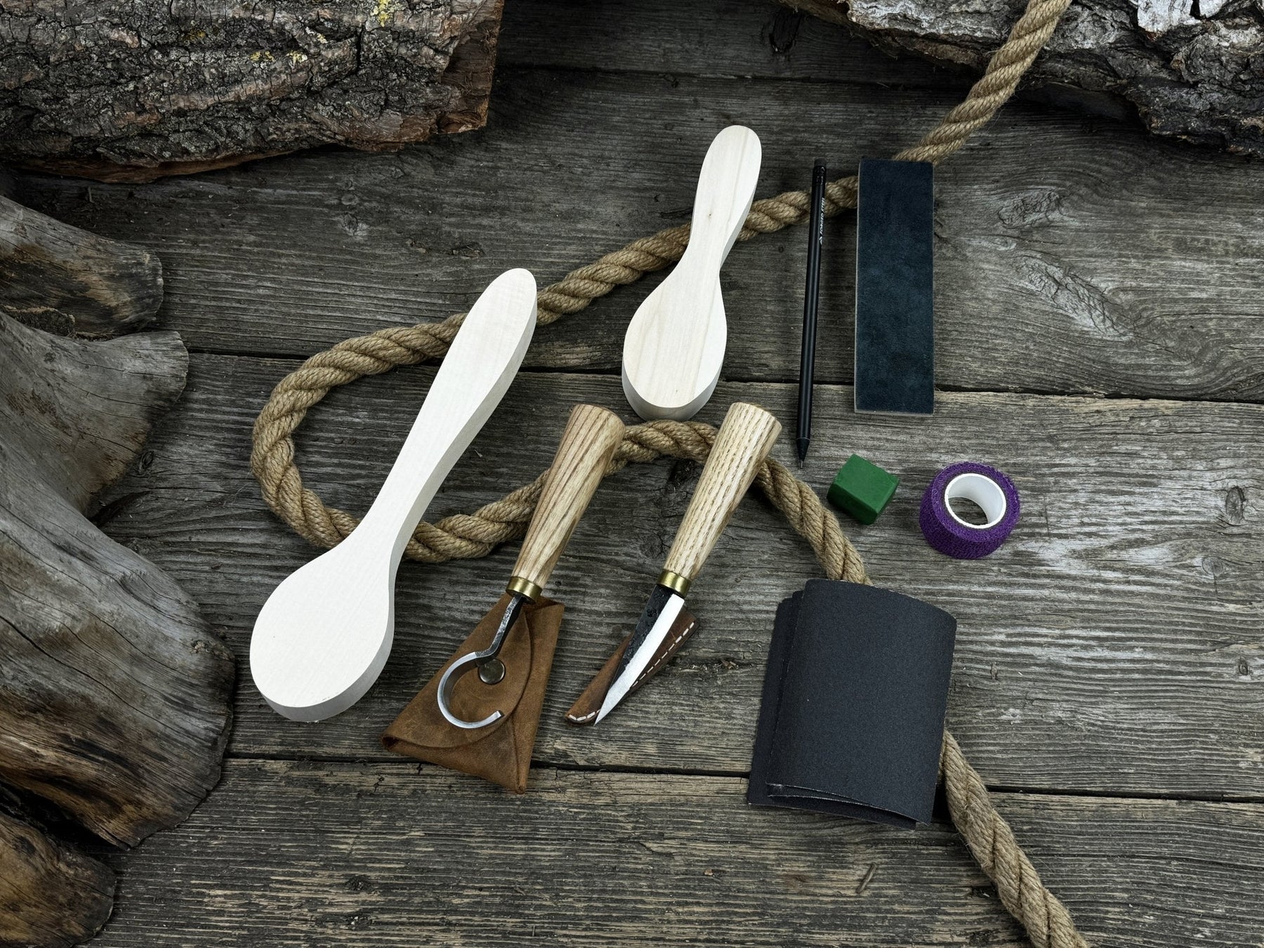 Spoon Carving Kit – Everything You Need to Start Carving Spoons at Home detail view by Sharky Forged Steel Tools