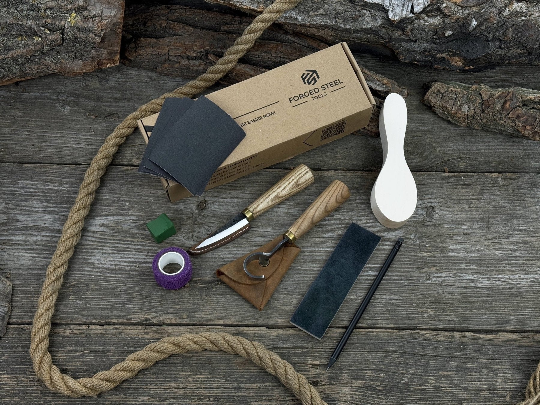 Spoon Carving Kit For Beginners detail view by Sharky Forged Steel Tools