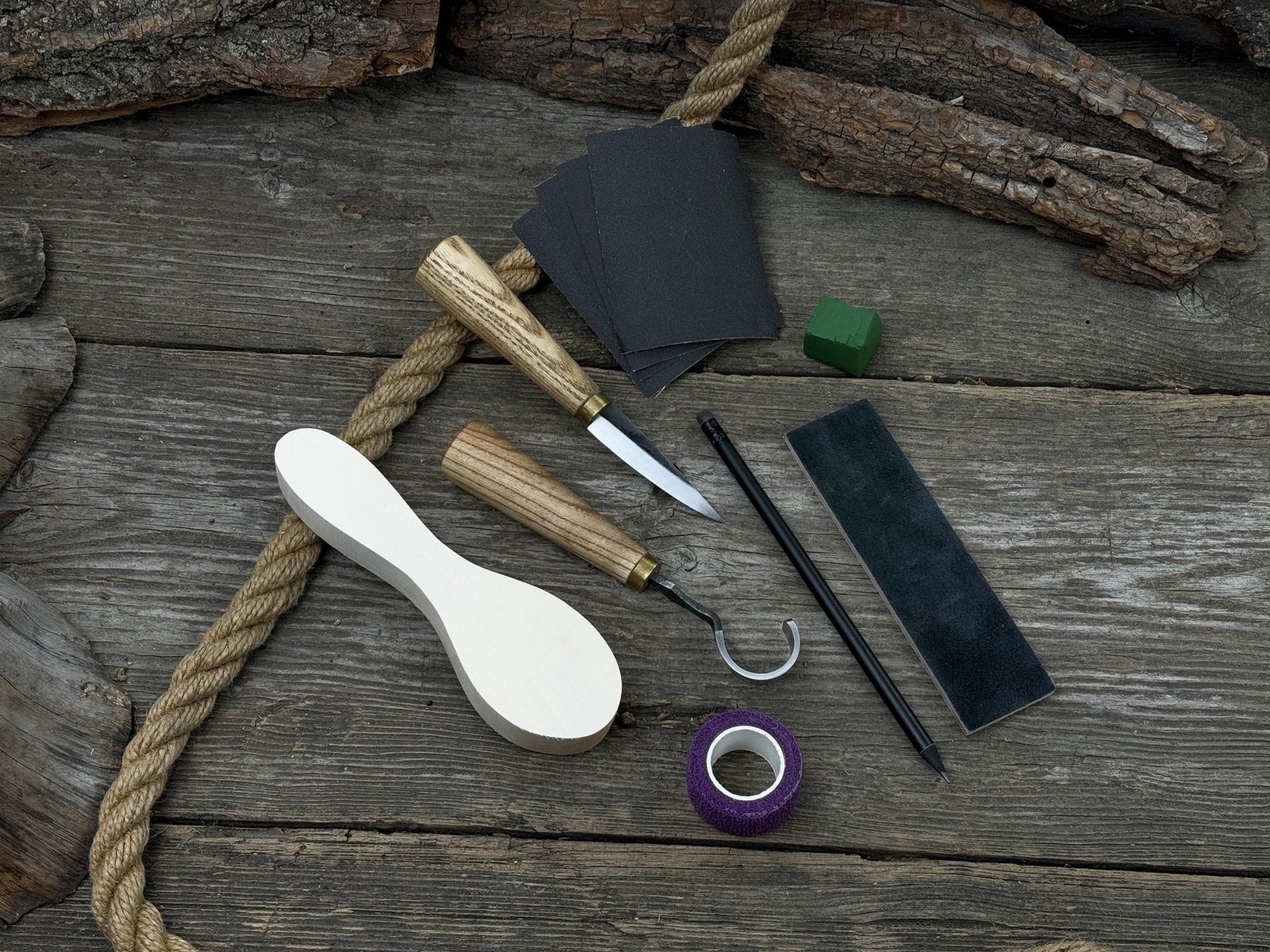 Spoon Carving Kit For Beginners detail view by Sharky Forged Steel Tools