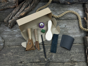 Spoon Carving Kit – Full Carving Set with Safety Tape & Polishing Tools detail view by Sharky Forged Steel Tools