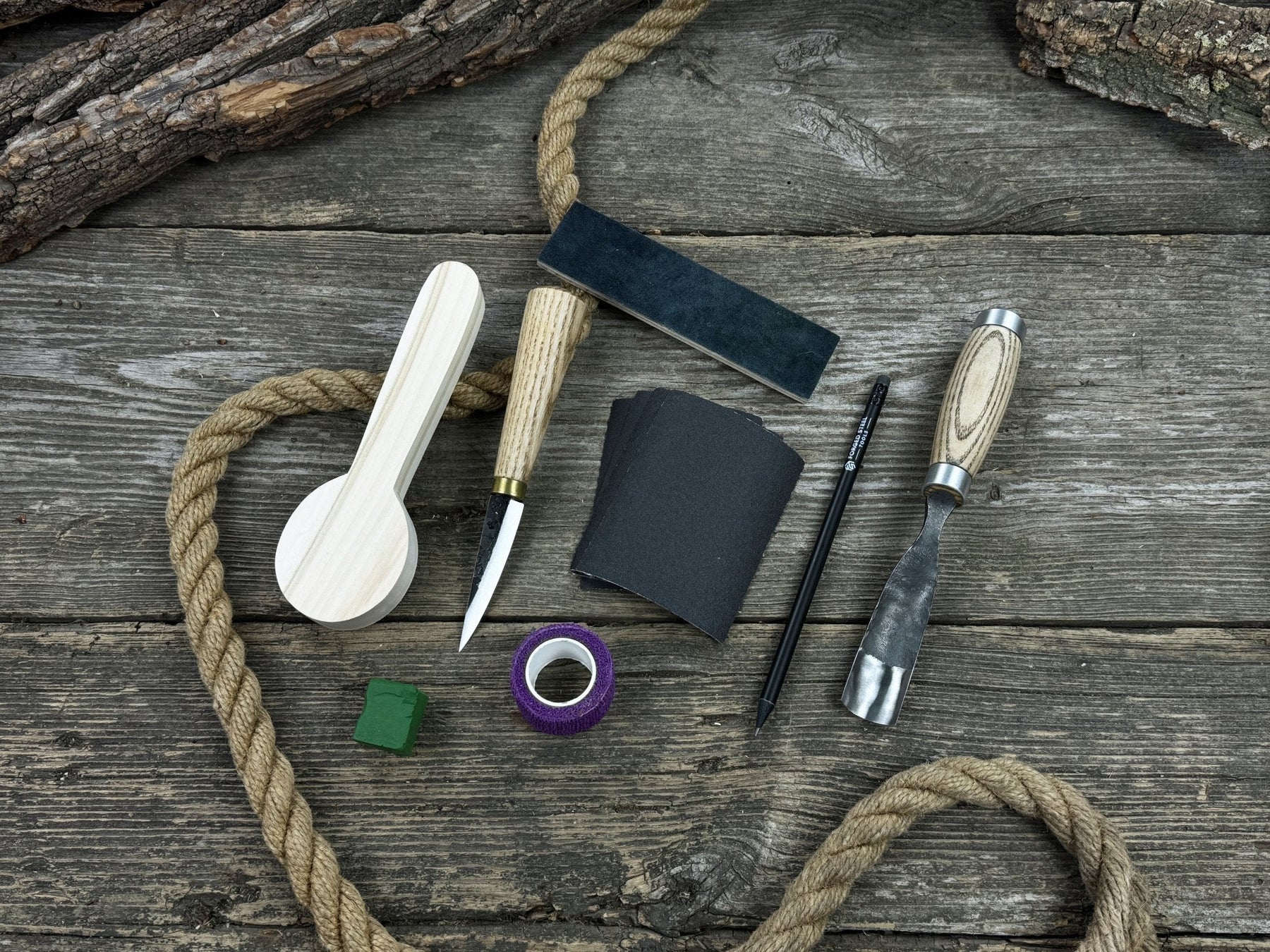 Spoon Carving Kit – Starter Carving Set for Hobbyists, Teens, Adults & Beginners detail view by Sharky Forged Steel Tools