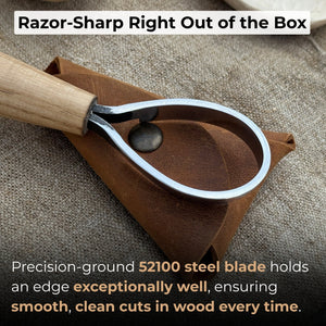 Spoon Carving Scorp Knife, ⌀3.5 cm (1.4 inches) detail view by Sharky Forged Steel Tools