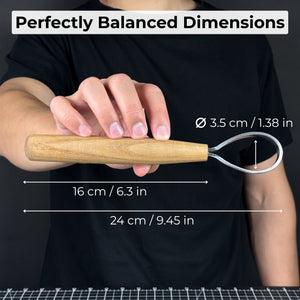 Spoon Carving Scorp Knife, ⌀3.5 cm (1.4 inches) detail view by Sharky Forged Steel Tools