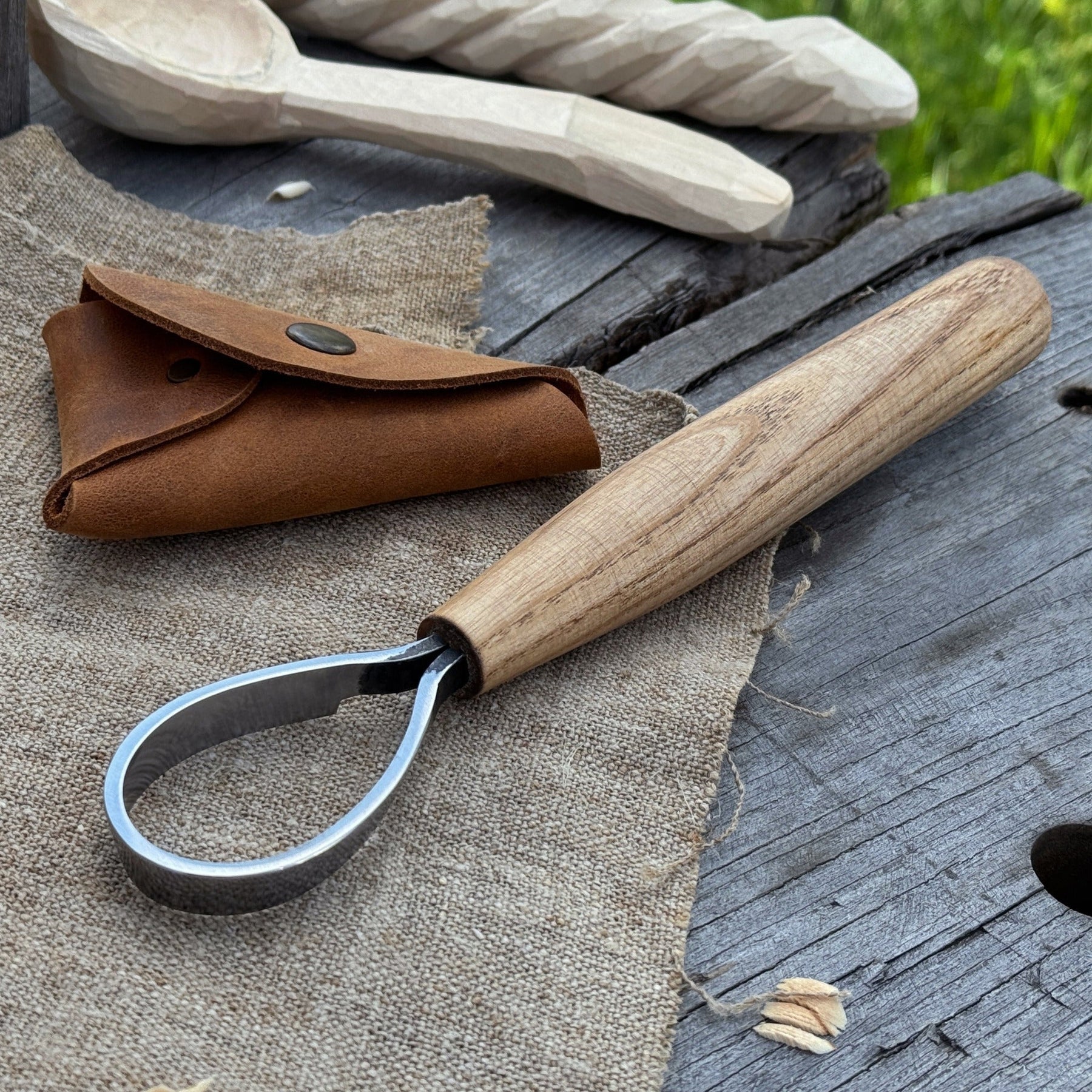 Spoon Carving Scorp Knife, ⌀3.5 cm (1.4 inches) by Sharky Forged Steel Tools