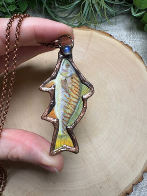 Spot and Labradorite Necklace detail view by Copper Ashes