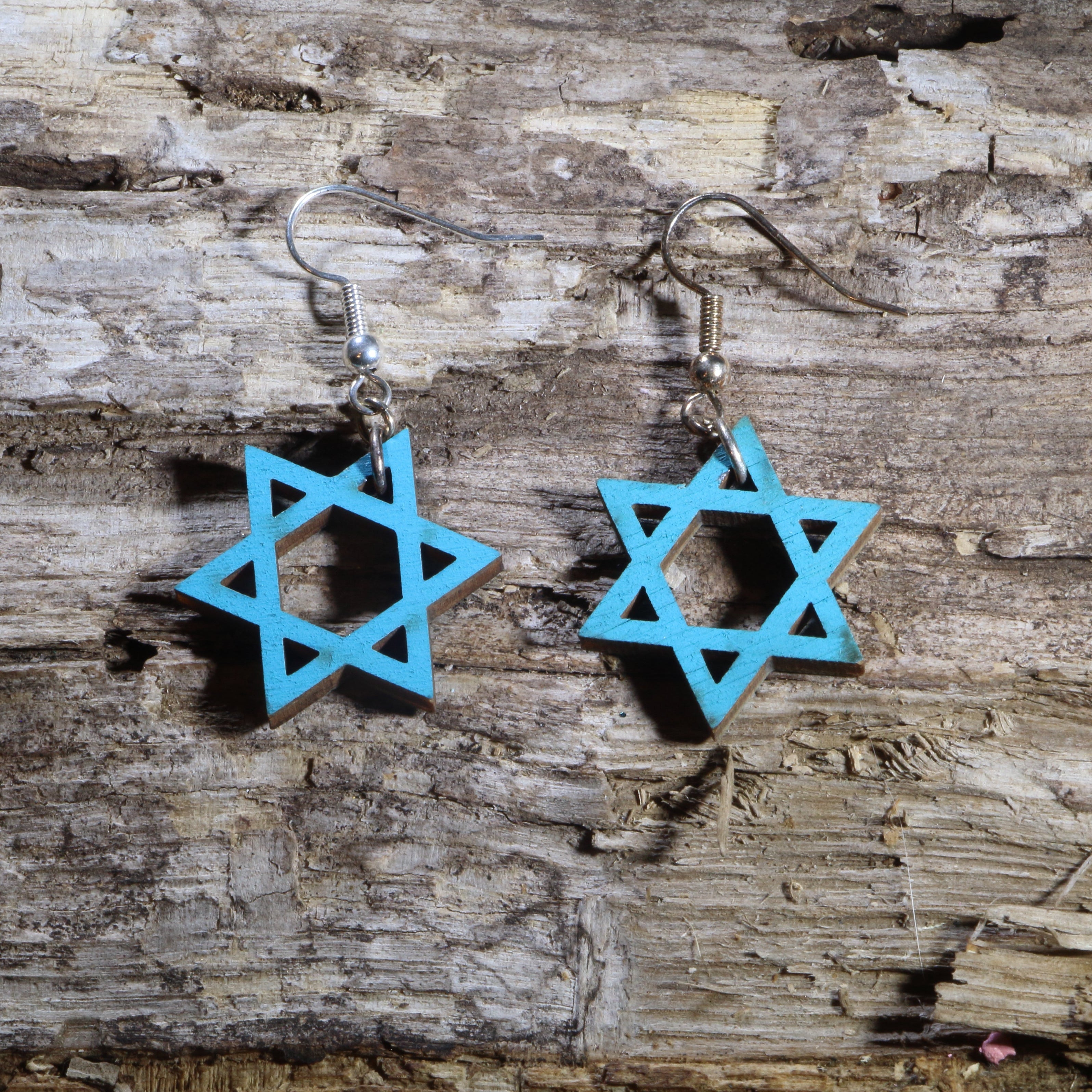 Star of David Wooden Dangle Earrings | Jewish Faith Jewelry by Cate's Concepts, LLC