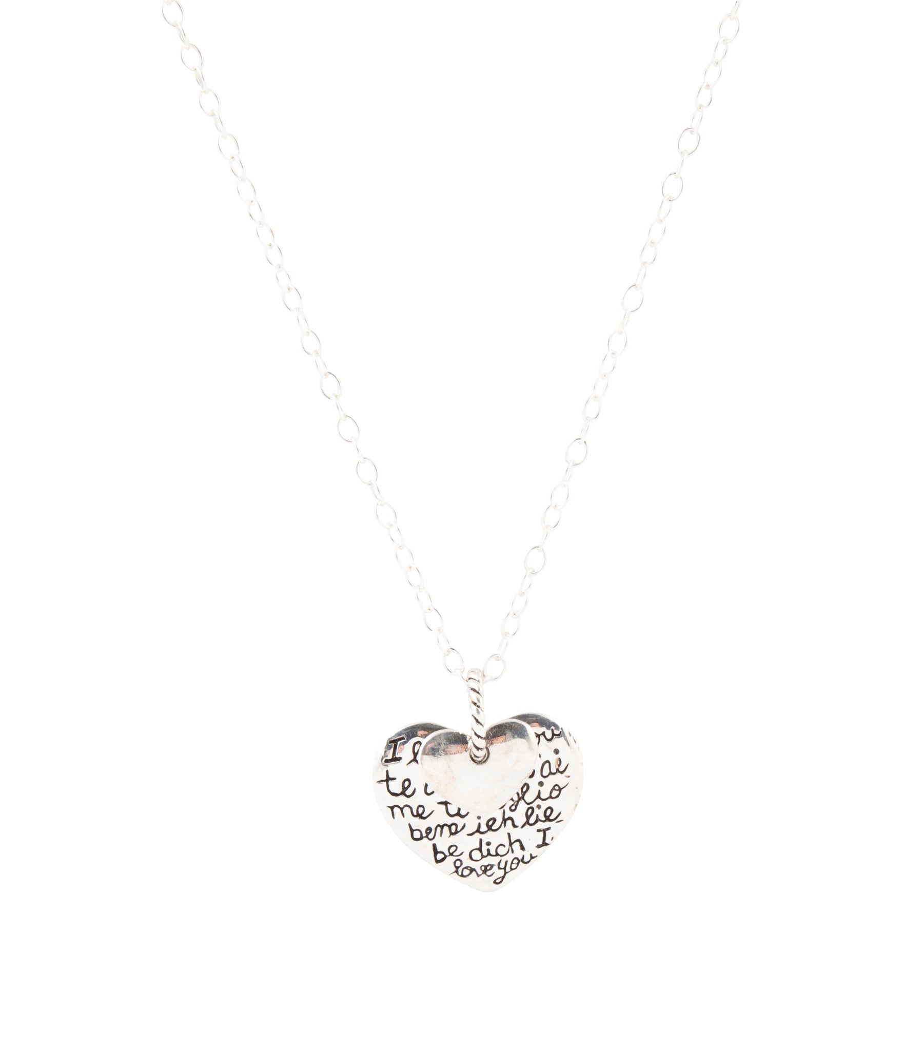 Sterling Silver Engraved Heart Pendant Neckalce by Barse Jewelry