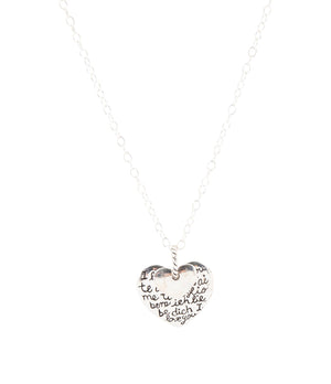 Sterling Silver Engraved Heart Pendant Neckalce by Barse Jewelry