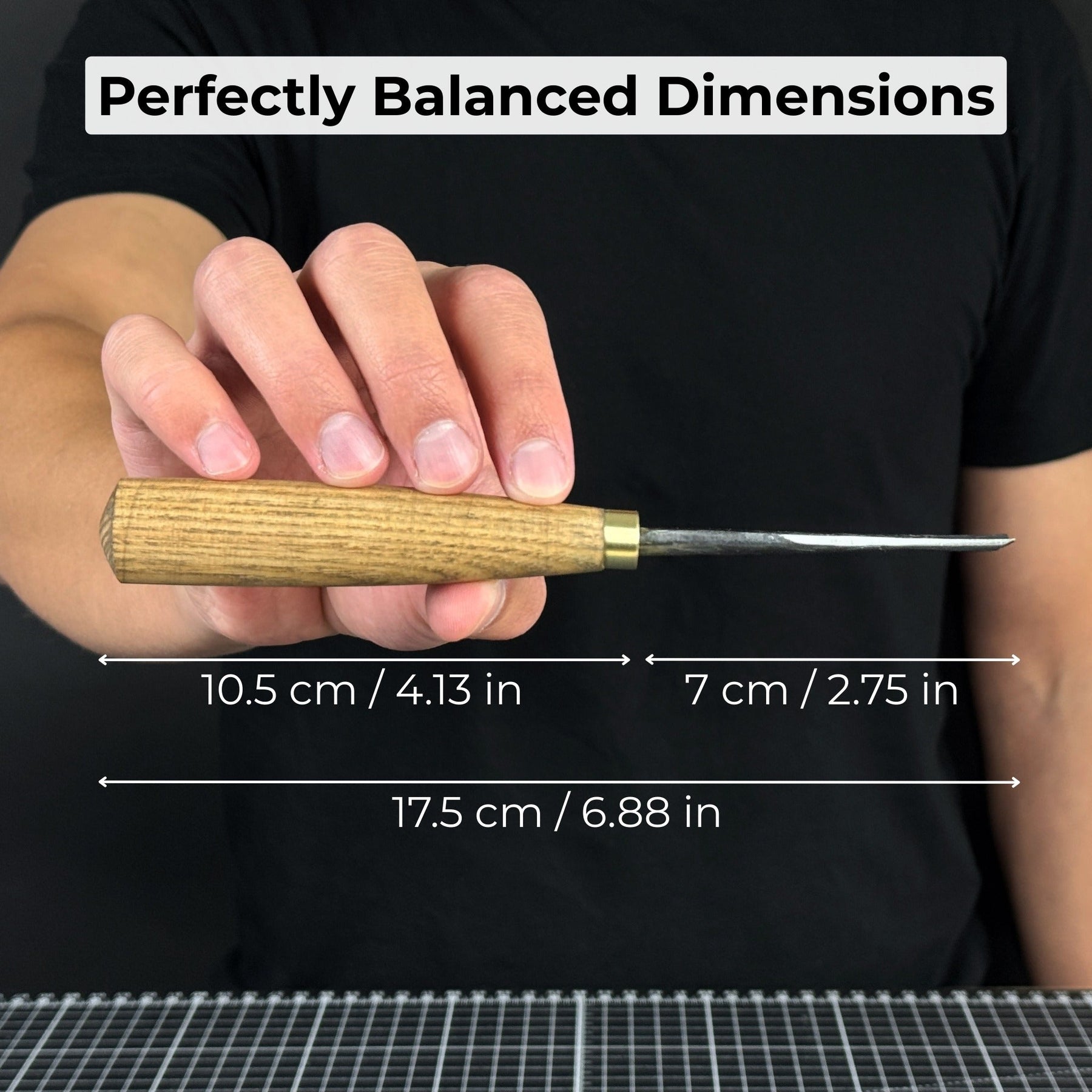 Straight Carving Gouge – 12 mm (0.47 inches) detail view by Sharky Forged Steel Tools