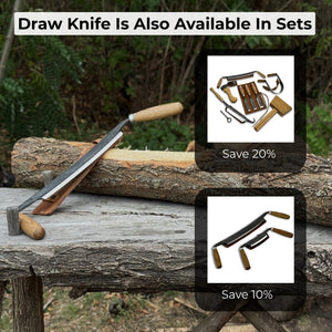 Straight Drawknife, 26 cm (10.2 inches) Cutting Edge detail view by Sharky Forged Steel Tools