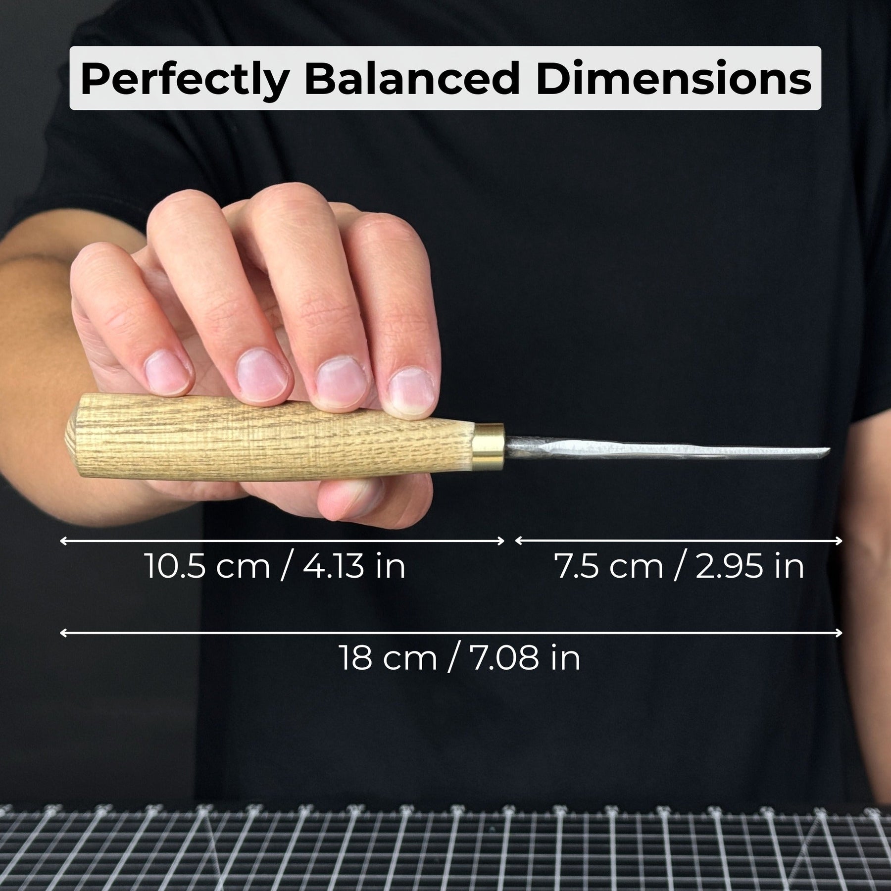 Straight Wood Carving Gouge, 5 - 12 mm (0.20 - 0.47 inches) detail view by Sharky Forged Steel Tools