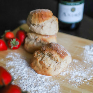 Strawberry Champagne Cream Scones detail view by Two and a Half Irishmen - Traditional Irish Baking