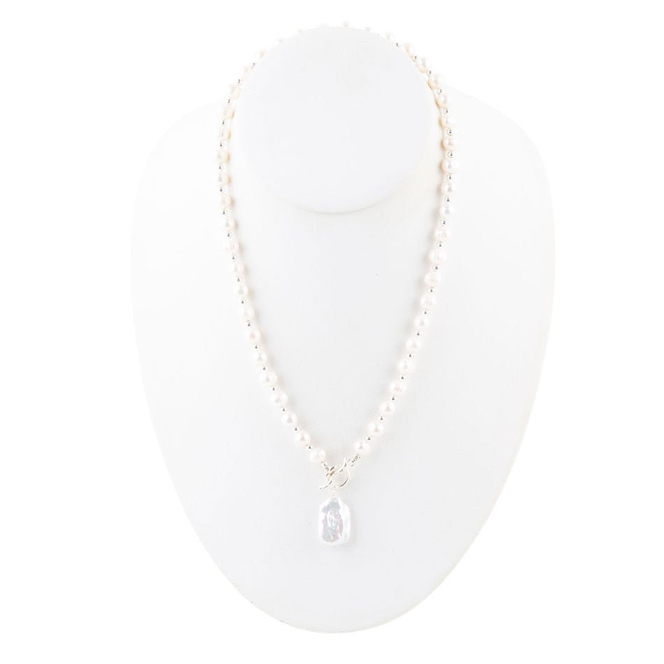 Sunday Best Pearl Toggle Necklace detail view by Barse Jewelry